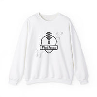 Pick Jesus" Guitar-Inspired Christian Sweatshirt