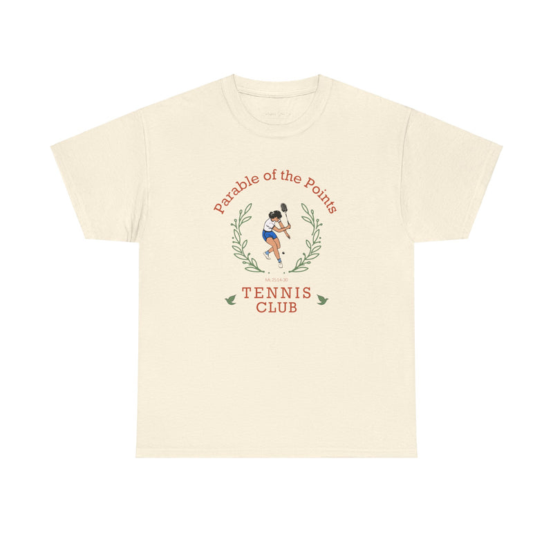 Parable of the Points Tennis Club T-Shirt - "Mt 25:14-30"