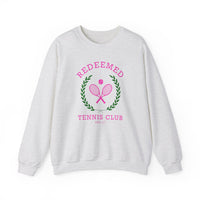 Redeemed Tennis Club Sweatshirt - "Eph 1:7" Sporty Faith Sweater