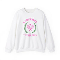 Redeemed Tennis Club Sweatshirt - "Eph 1:7" Sporty Faith Sweater