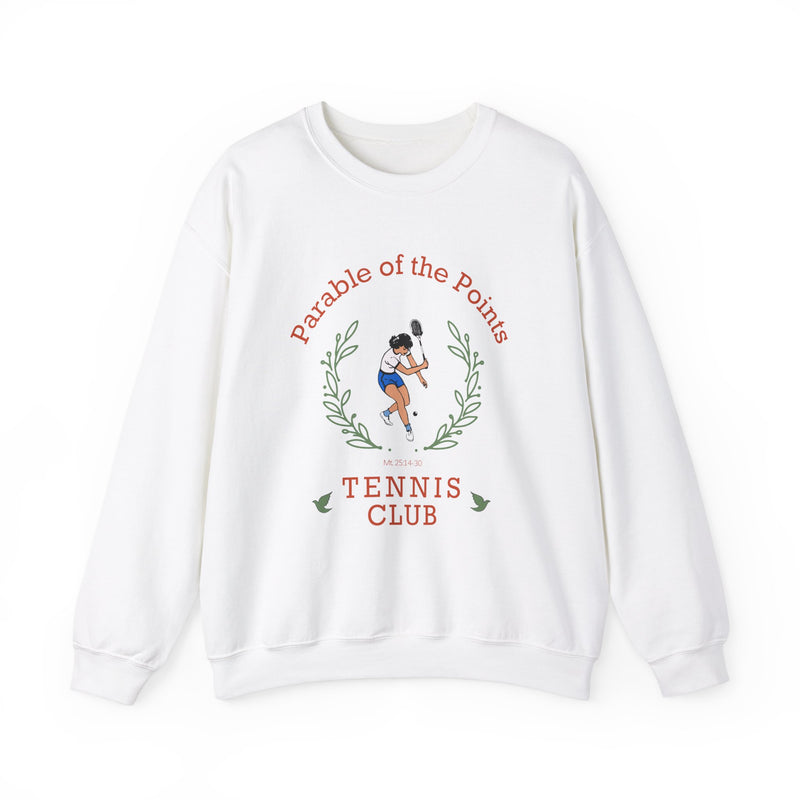 Parable of the Points Tennis Club Sweatshirt - "Mt 25:14-30"