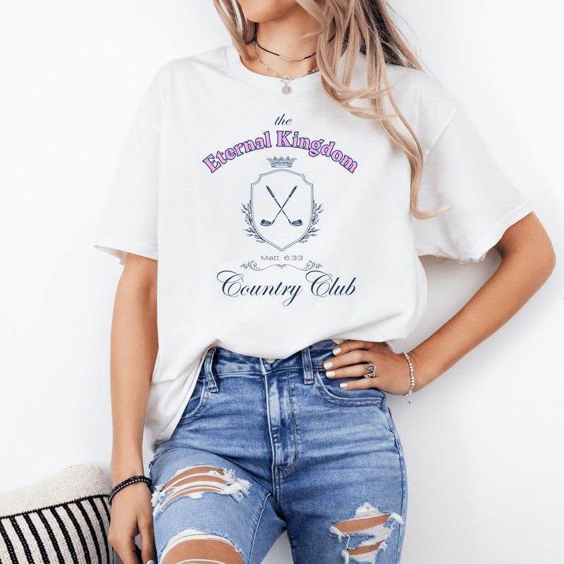 Eternal Kingdom Country Club T-Shirt - "Matt. 6:33" Golf-Inspired Tee