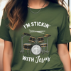 "I'm Stickin' With Jesus" Drum Set Graphic Tee