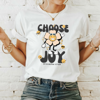 "Choose Joy" Proverbs 17:22 Emoji Flower T-Shirt